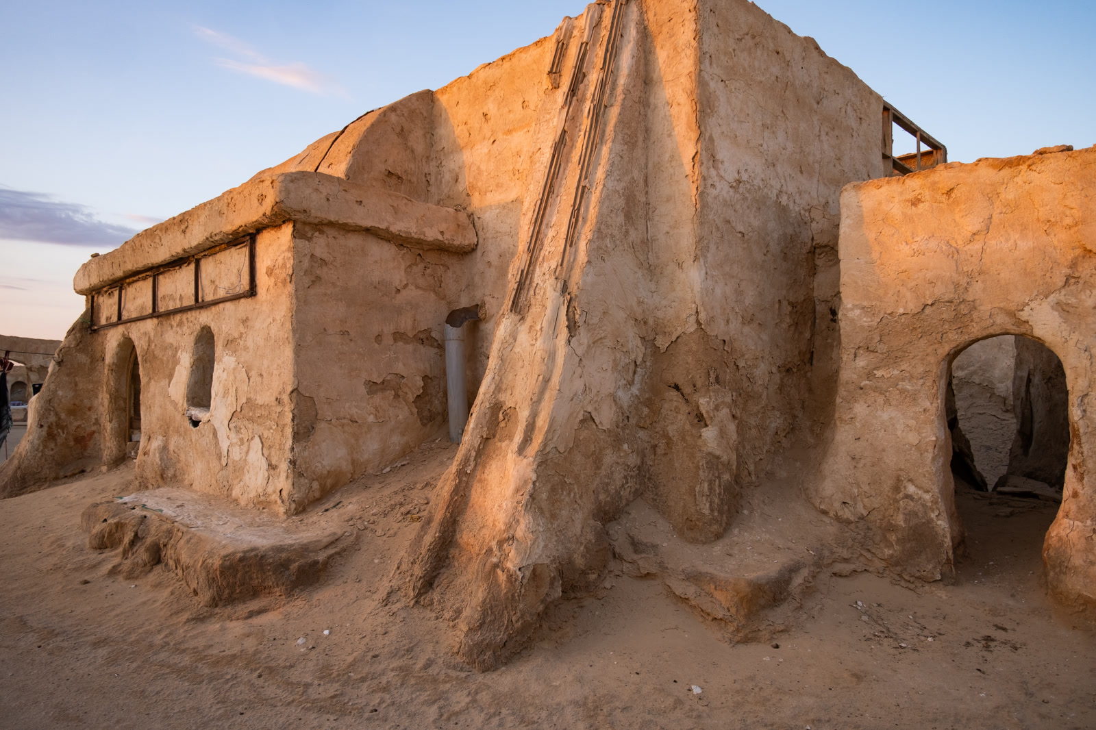 Mud-brick vaults in low sun