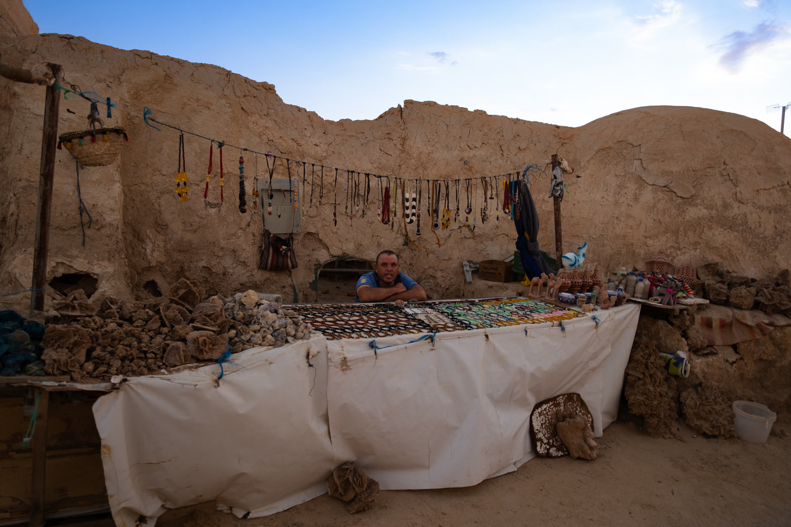 Market stall under mud-brick vaults
